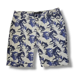 Penshoppe DenimLab men's blue light gray printed relaxed fit walk shorts size 34